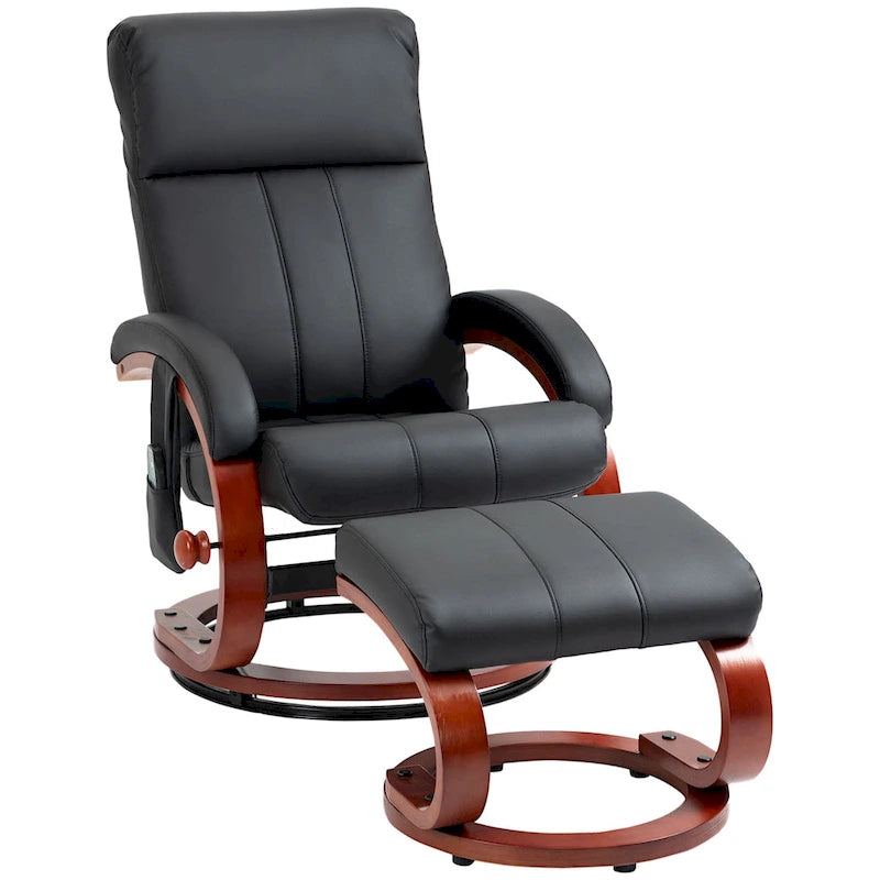 Poltrona reclinabile HOMCOM con pouf, reclinabile elettrica in similpelle