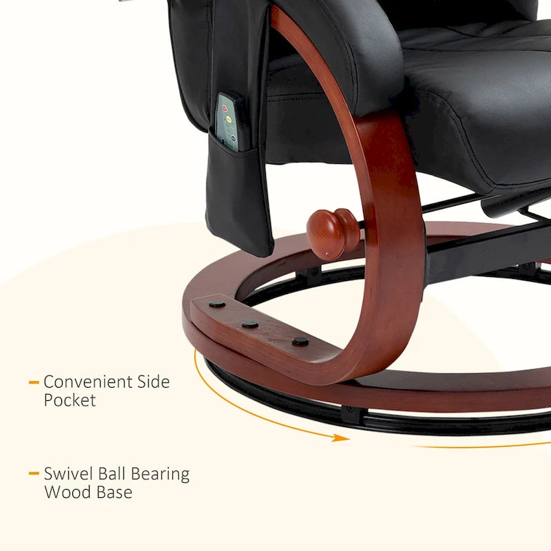 Poltrona reclinabile HOMCOM con pouf, reclinabile elettrica in similpelle