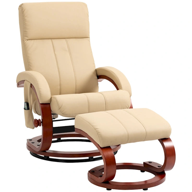 Poltrona reclinabile HOMCOM con pouf, reclinabile elettrica in similpelle
