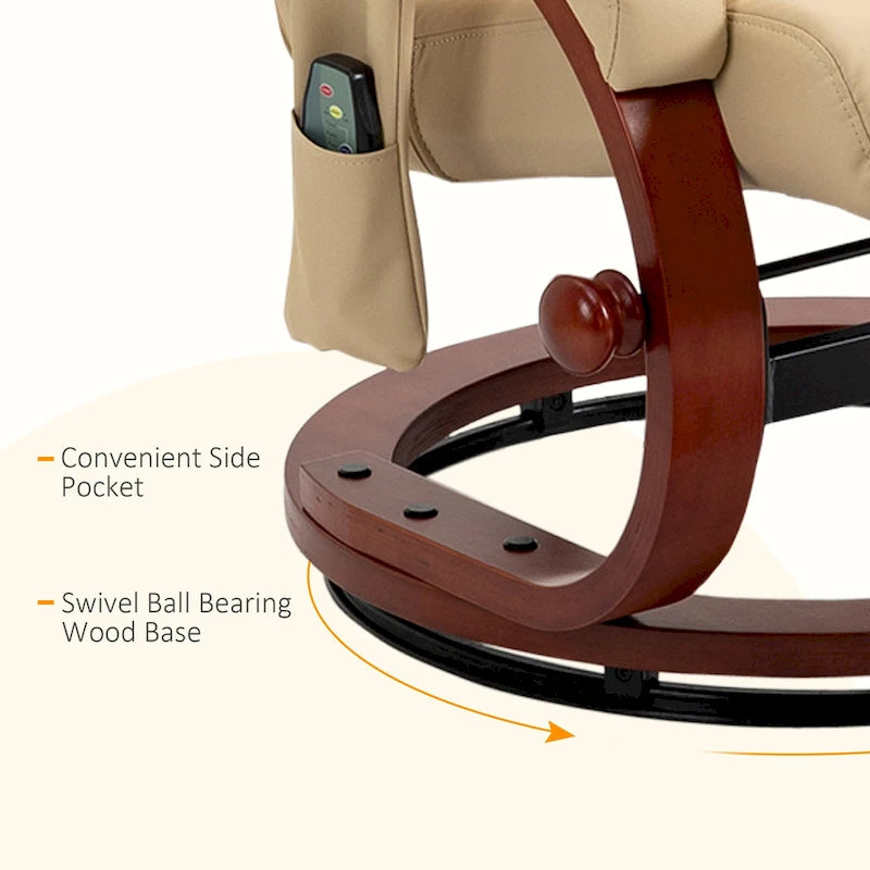 Poltrona reclinabile HOMCOM con pouf, reclinabile elettrica in similpelle