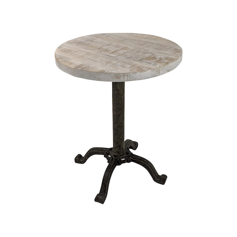 Tavolo vintage regolabile Colton di Carolina Living - Piano in legno naturale galleggiante - Base in ferro invecchiato