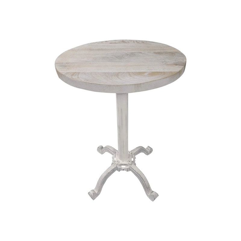 Tavolo vintage regolabile Colton di Carolina Living - Piano in legno naturale galleggiante - Base in ferro invecchiato