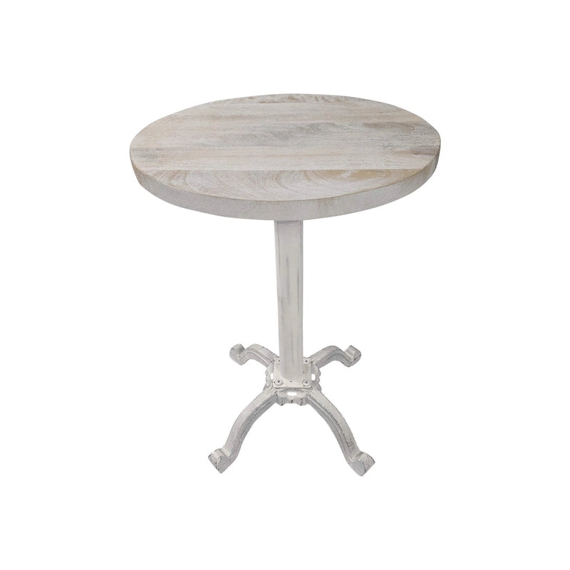 Tavolo vintage regolabile Colton di Carolina Living - Piano in legno naturale galleggiante - Base in ferro invecchiato