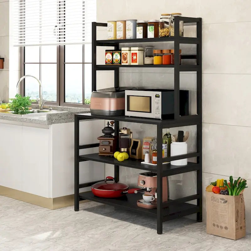 Scaffale da cucina a 5 ripiani con credenza, ripiano portaoggetti - 31,5 x 15,75 x 62,99 pollici