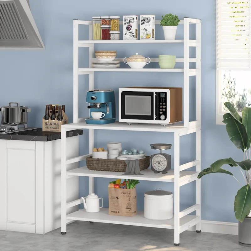 Scaffale da cucina a 5 ripiani con credenza, ripiano portaoggetti - 31,5 x 15,75 x 62,99 pollici