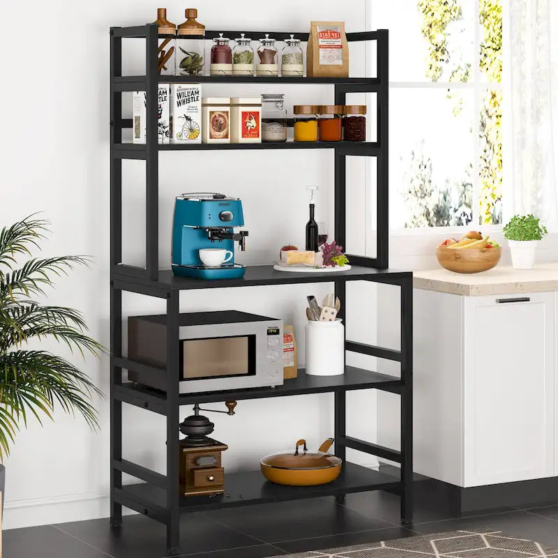 Scaffale da cucina a 5 ripiani con credenza, ripiano portaoggetti - 31,5 x 15,75 x 62,99 pollici