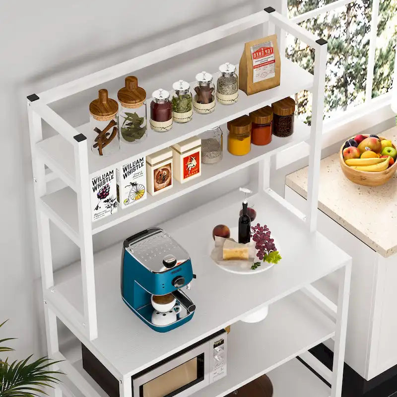Scaffale da cucina a 5 ripiani con credenza, ripiano portaoggetti - 31,5 x 15,75 x 62,99 pollici