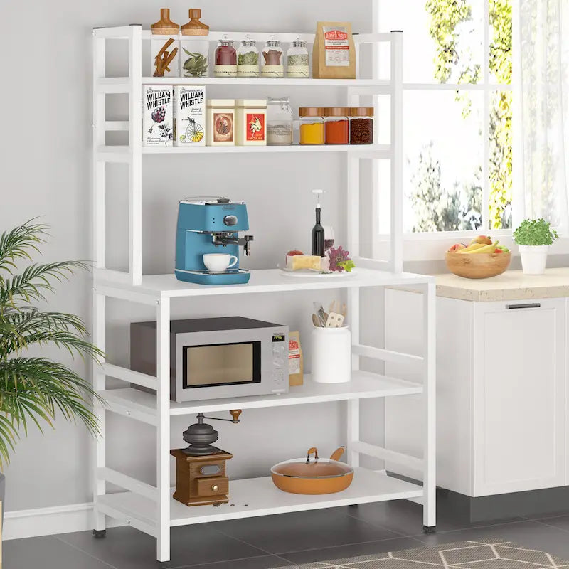 Scaffale da cucina a 5 ripiani con credenza, ripiano portaoggetti - 31,5 x 15,75 x 62,99 pollici