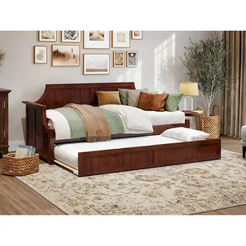 Divano letto Cambridge Twin in legno con letto estraibile singolo