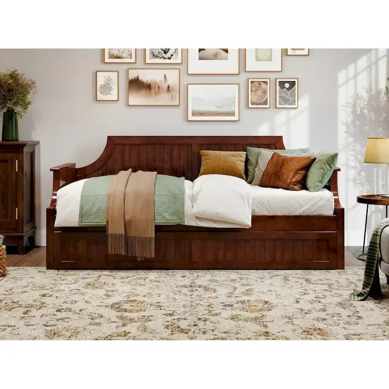 Divano letto Cambridge Twin in legno con letto estraibile singolo