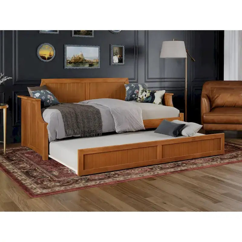 Divano letto Cambridge Twin in legno con letto estraibile singolo