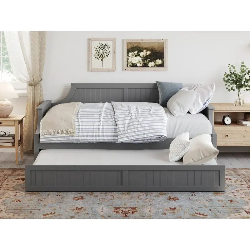 Divano letto Cambridge Twin in legno con letto estraibile singolo