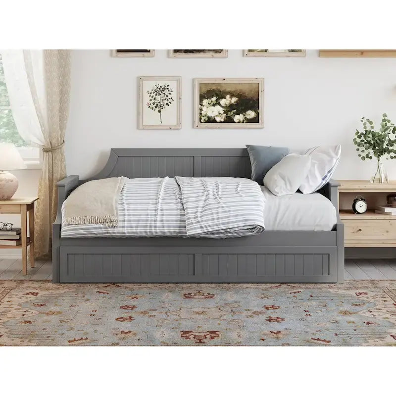 Divano letto Cambridge Twin in legno con letto estraibile singolo