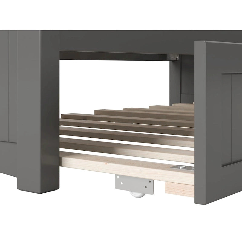 Divano letto Cambridge Twin in legno con letto estraibile singolo