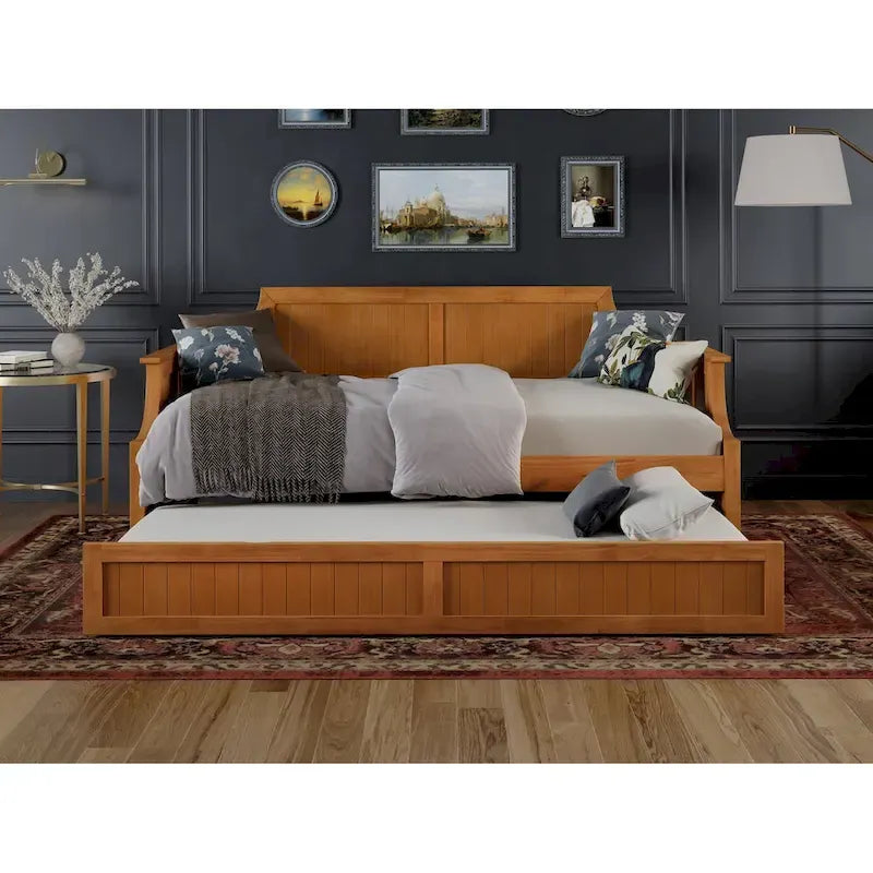 Divano letto Cambridge Twin in legno con letto estraibile singolo
