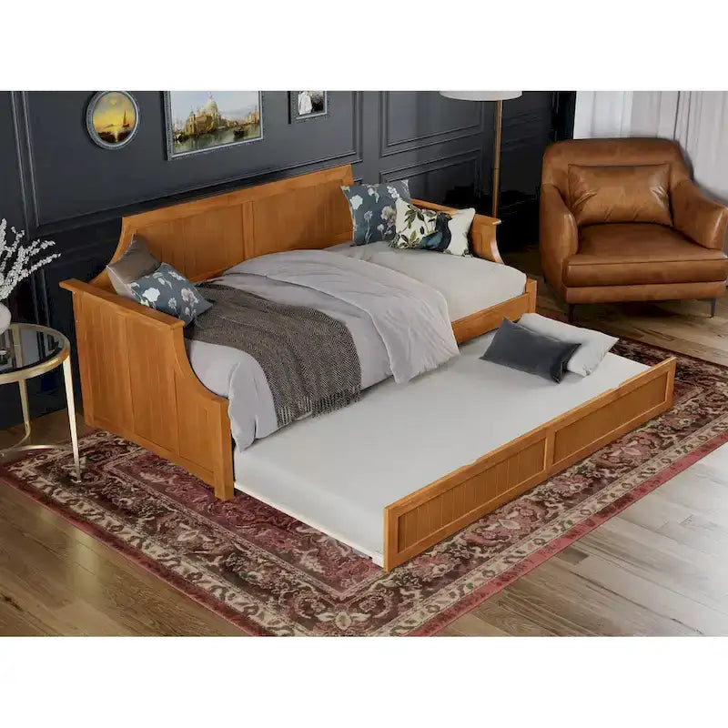 Divano letto Cambridge Twin in legno con letto estraibile singolo