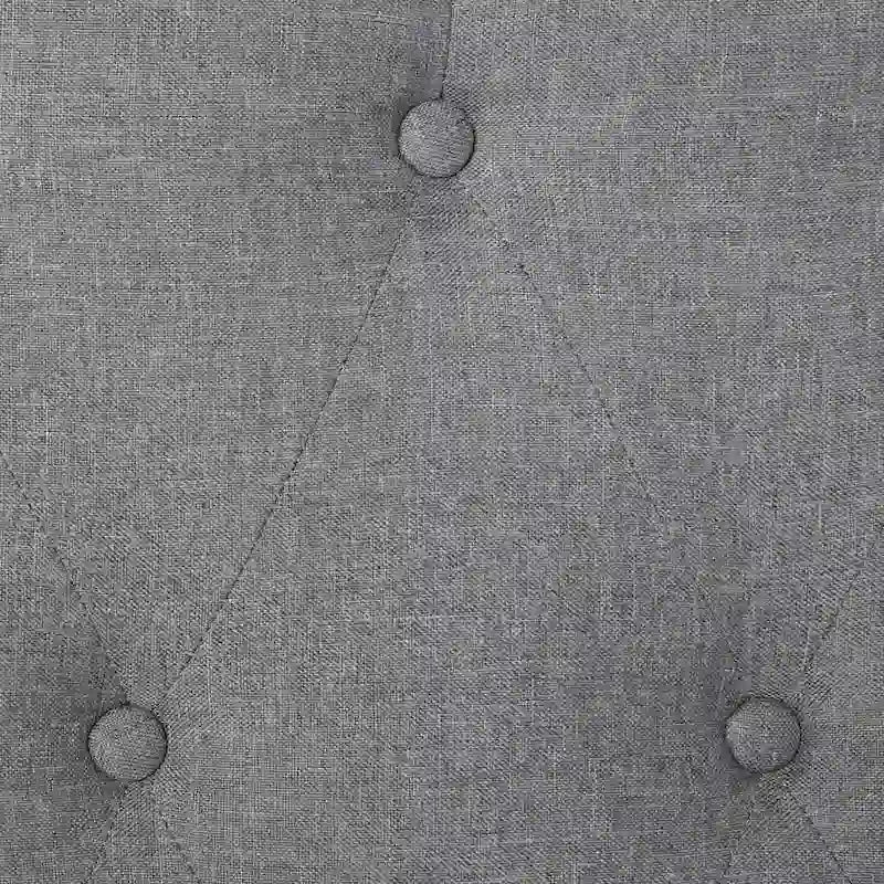 Letto Wingback grigio con trapuntatura a diamante