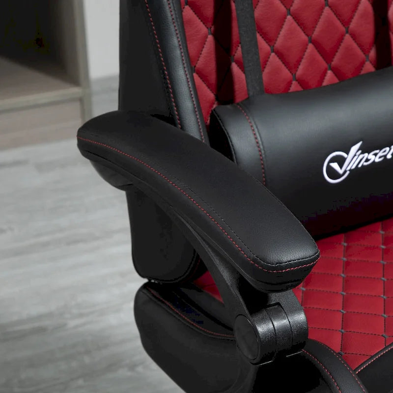 Sedia da gioco Vinsetto, stile racing, sedia ergonomica da ufficio, altezza regolabile, girevole, reclinabile, schienale alto, sedia da scrivania per computer PC