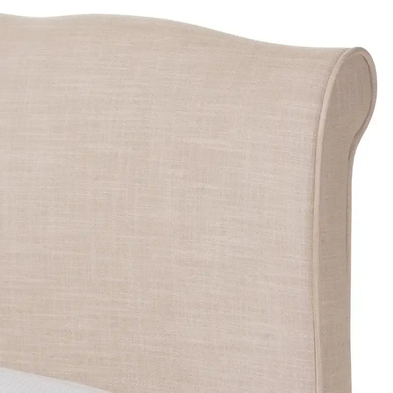 Letto a piattaforma in tessuto di lino beige misto stile classico francese moderno Gray Barn Ayrshire Downs