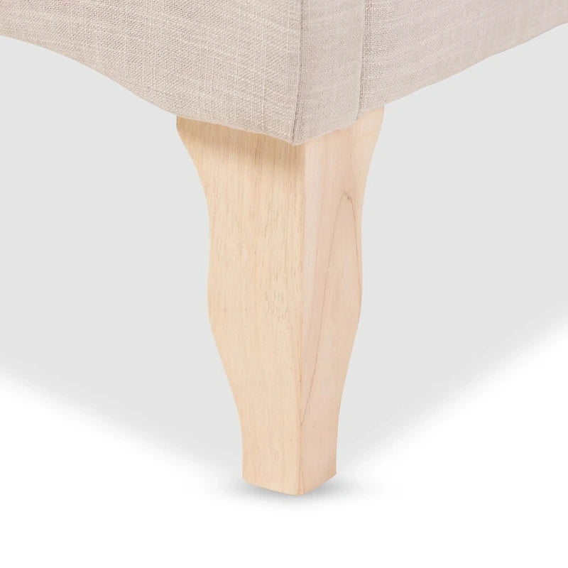 Letto a piattaforma in tessuto di lino beige misto stile classico francese moderno Gray Barn Ayrshire Downs