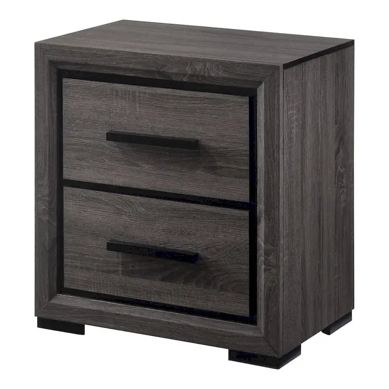 Set da camera da letto Rothwell Contemporary Grey Wood con 3 pannelli e ripiani di Furniture of America