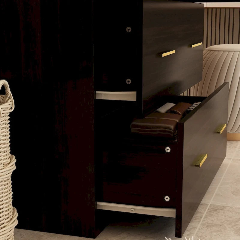 Timechee Armoire Armadi con specchio e appendiabiti