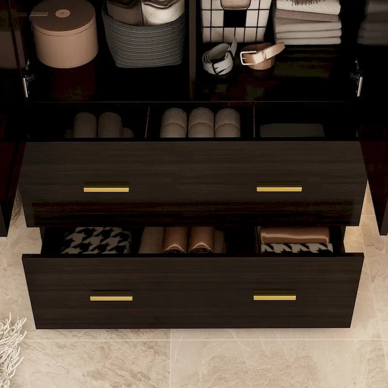 Timechee Armoire Armadi con specchio e appendiabiti