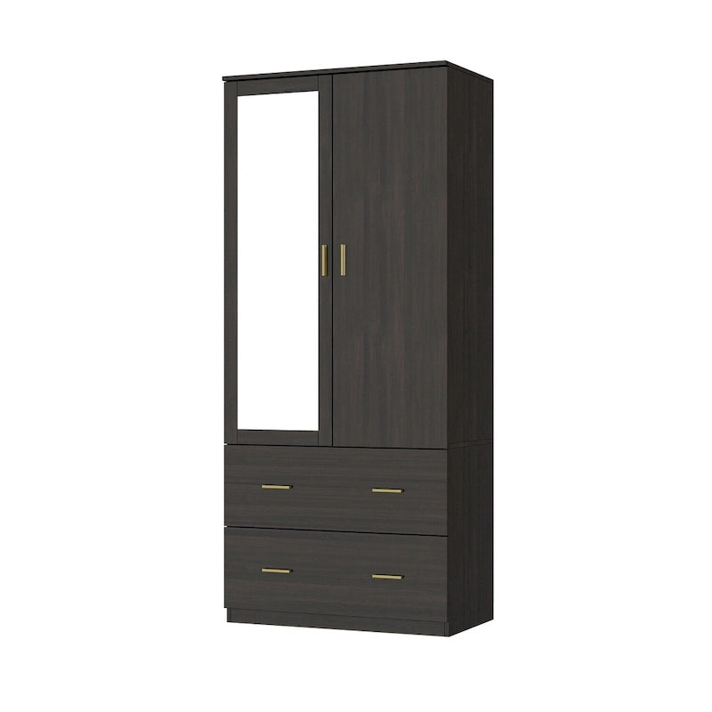 Timechee Armoire Armadi con specchio e appendiabiti