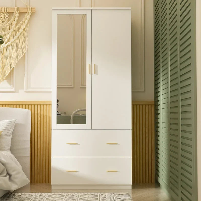 Timechee Armoire Armadi con specchio e appendiabiti