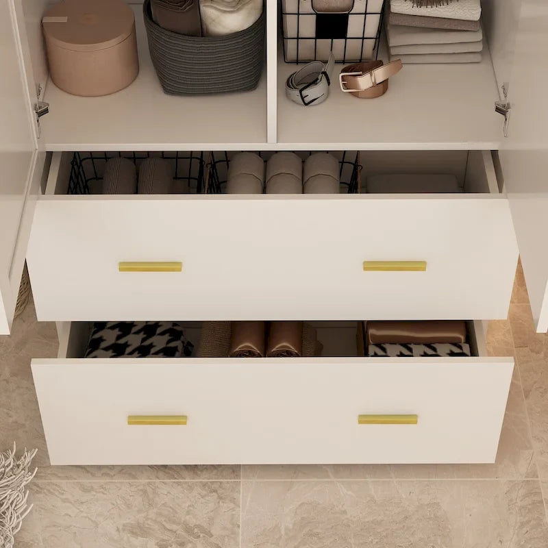 Timechee Armoire Armadi con specchio e appendiabiti