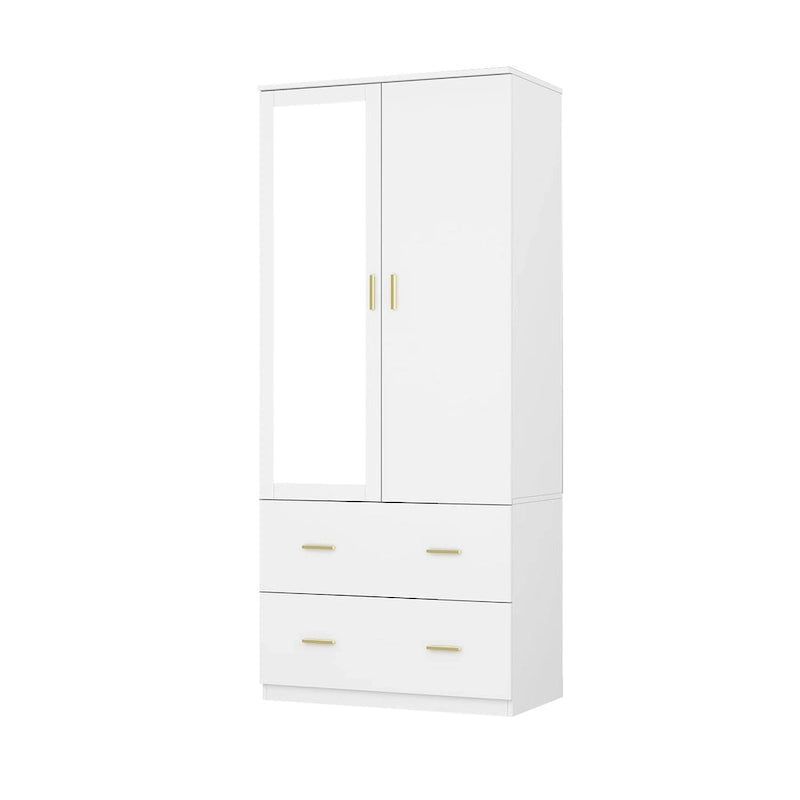 Timechee Armoire Armadi con specchio e appendiabiti