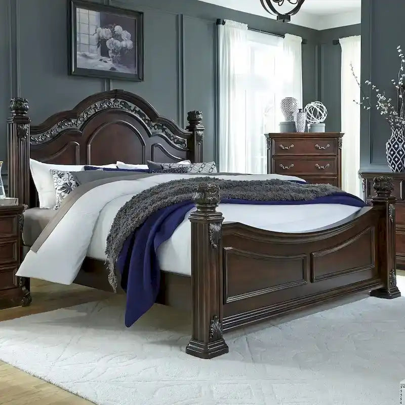 Letto a baldacchino California King Cognac di Messina Estates