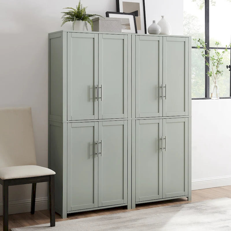 Crosley Savannah 6-shelf Pantry Storage Cabinets (Set of 2) - 56  w x15  d x 67  h