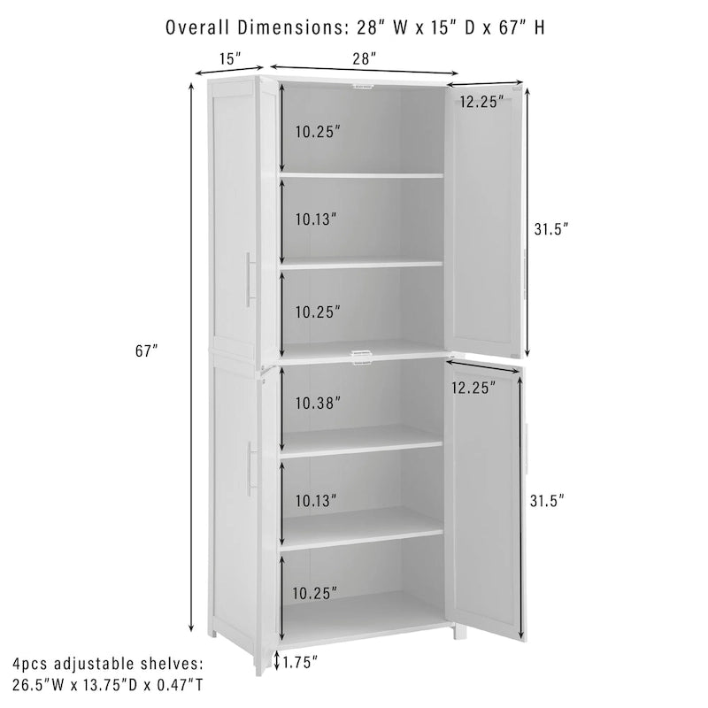 Dispensa alta da cucina Crosley Savannah - 28 l x 15 p x 67 h