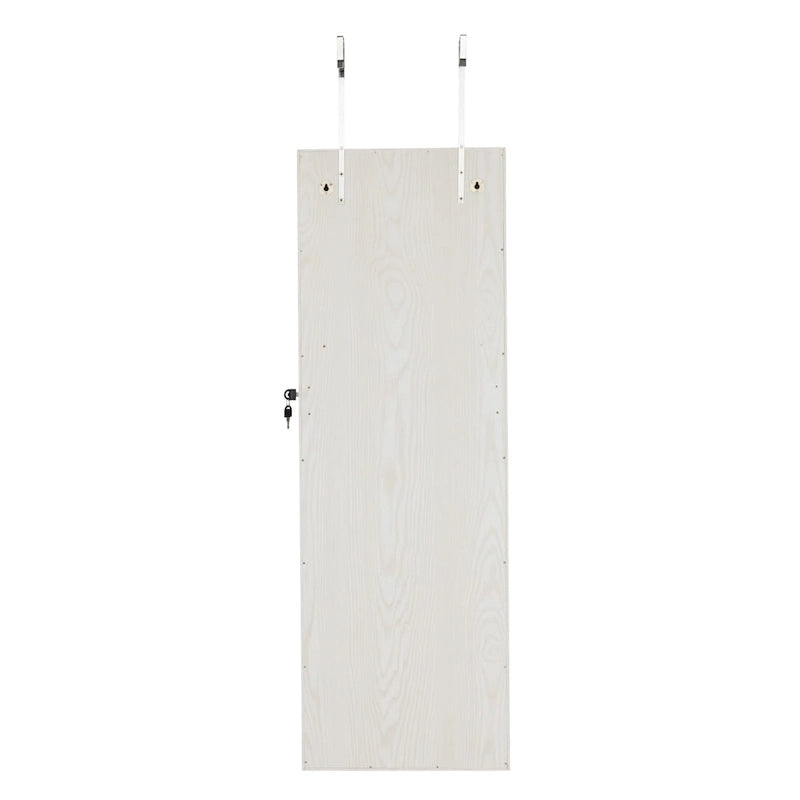 Specchio per gioielli con rivestimento in PVC effetto legno a figura intera