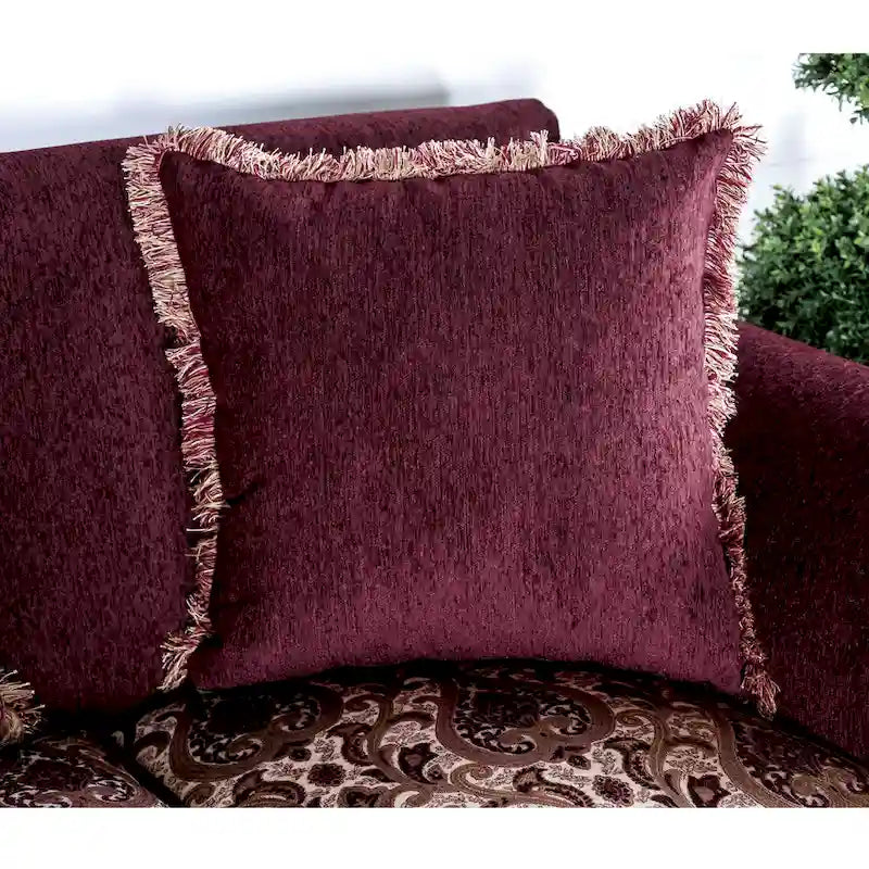 Divano con braccioli arrotolati rivestito in tessuto tradizionale Fova di Furniture of America