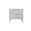 Comodino contemporaneo in legno a 2 cassetti CraftPorch
