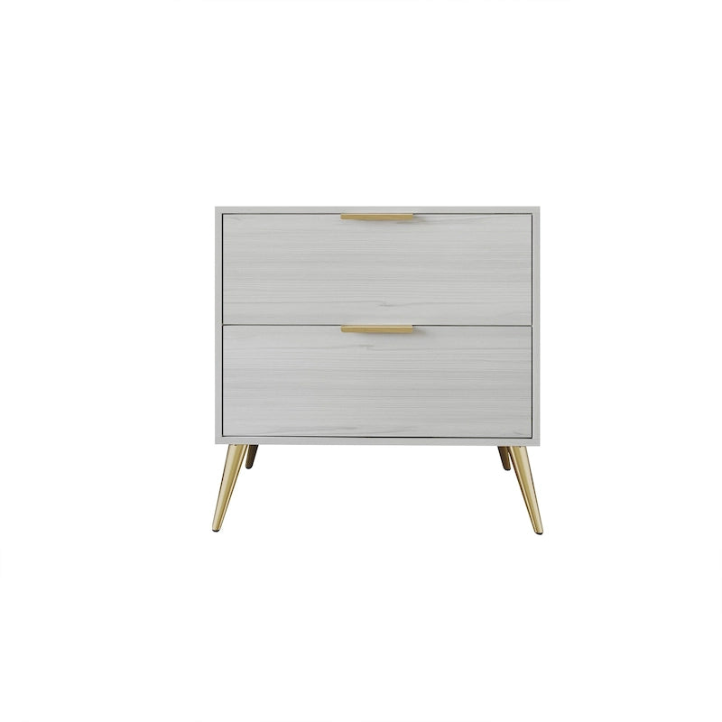 Comodino contemporaneo in legno a 2 cassetti CraftPorch