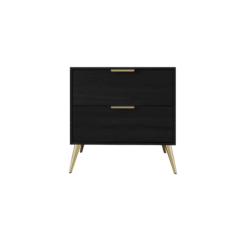 Comodino contemporaneo in legno a 2 cassetti CraftPorch
