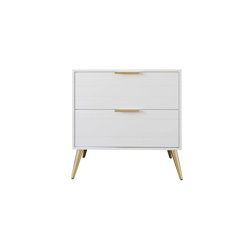 Comodino contemporaneo in legno a 2 cassetti CraftPorch