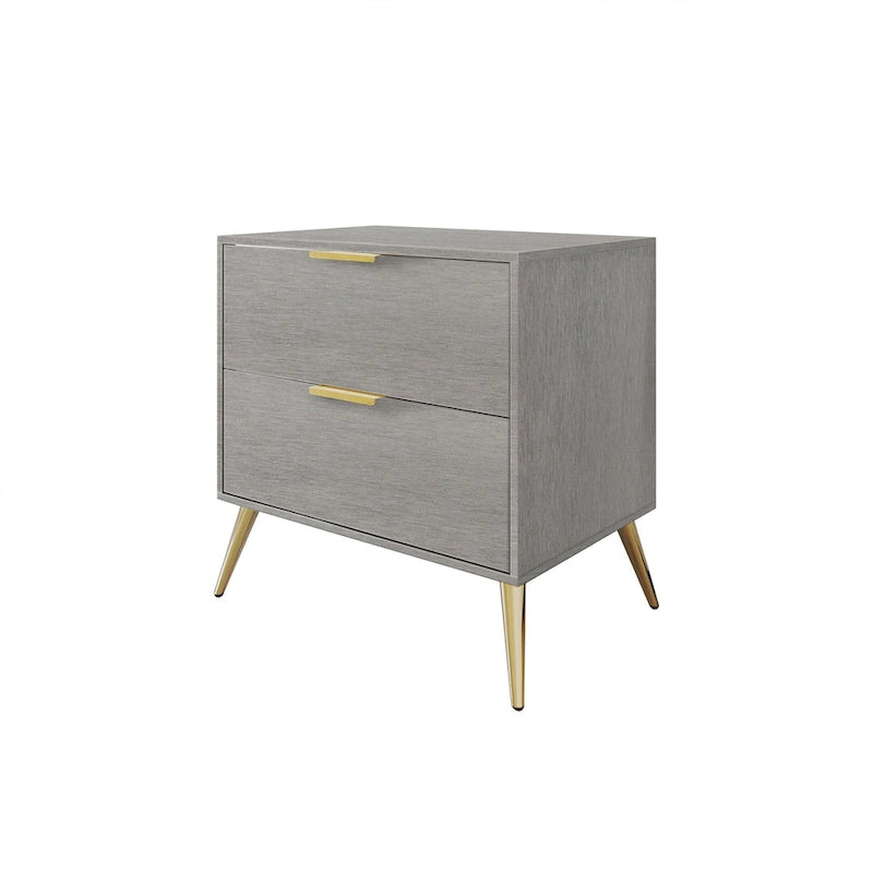 Comodino contemporaneo in legno a 2 cassetti CraftPorch