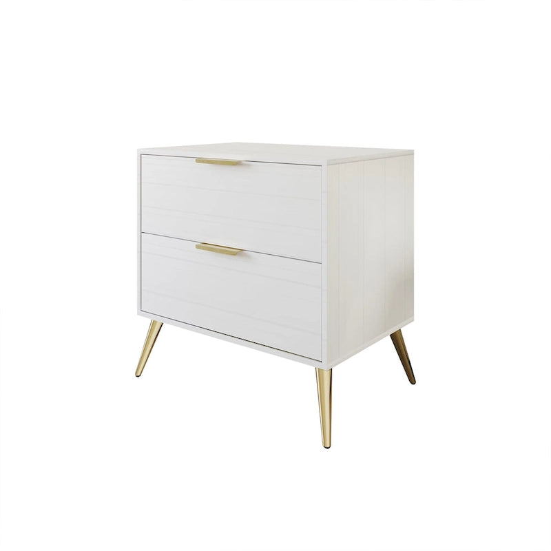 Comodino contemporaneo in legno a 2 cassetti CraftPorch