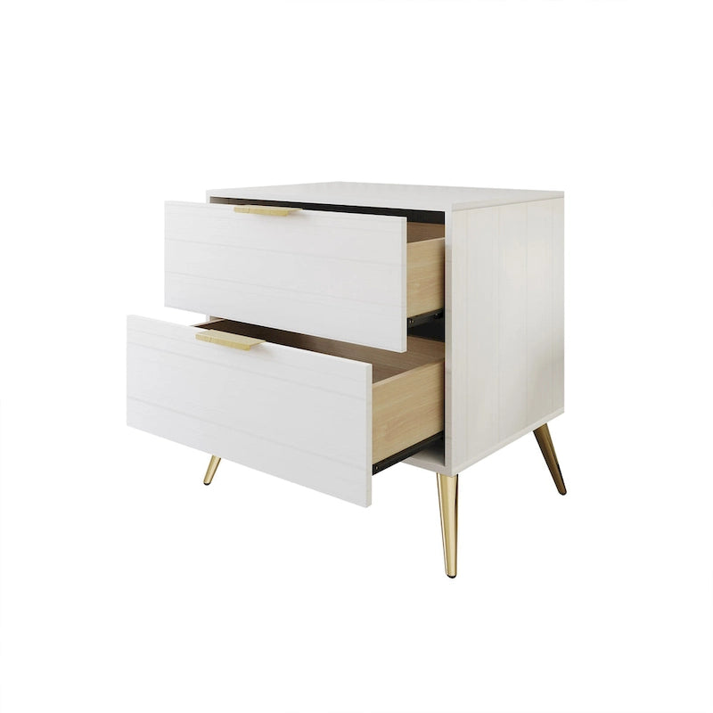 Comodino contemporaneo in legno a 2 cassetti CraftPorch