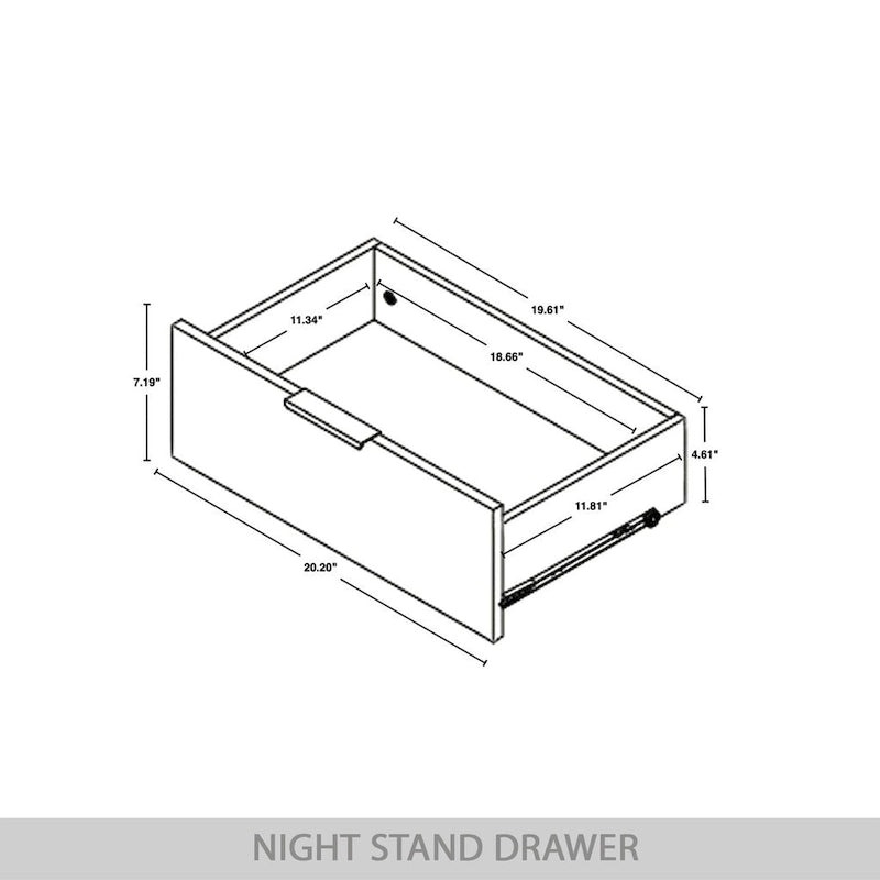 Comodino contemporaneo in legno a 2 cassetti CraftPorch