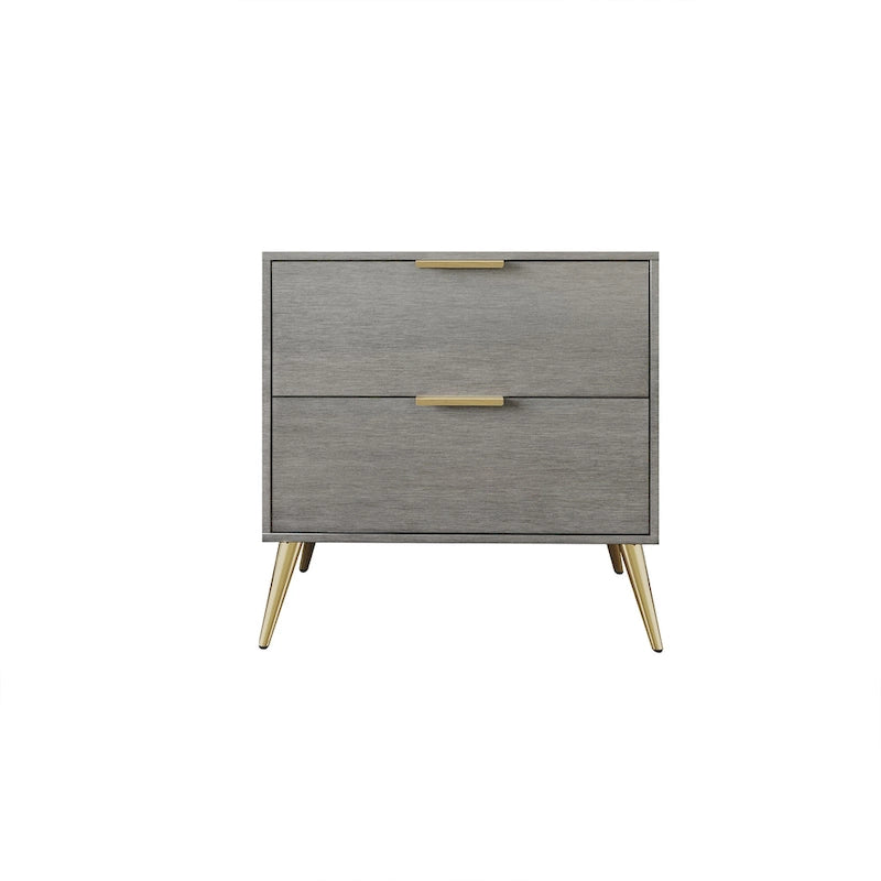 Comodino contemporaneo in legno a 2 cassetti CraftPorch
