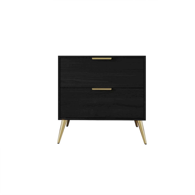 Comodino contemporaneo in legno a 2 cassetti CraftPorch