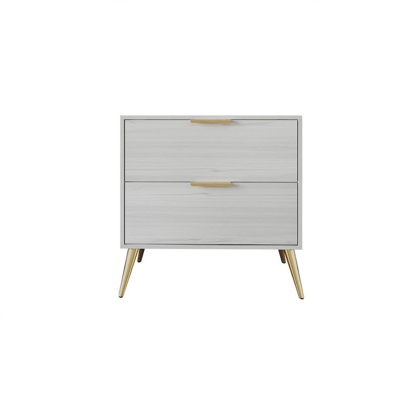 Comodino contemporaneo in legno a 2 cassetti CraftPorch
