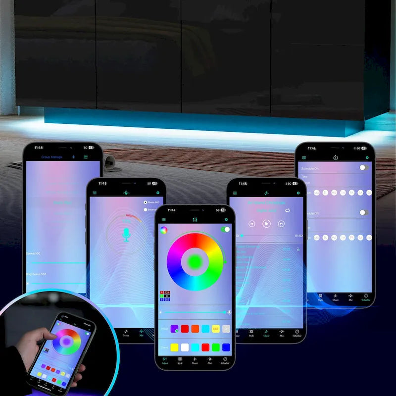Mobile buffet con mobile bar contenitore, luce LED, ante lucide per camera da letto e soggiorno