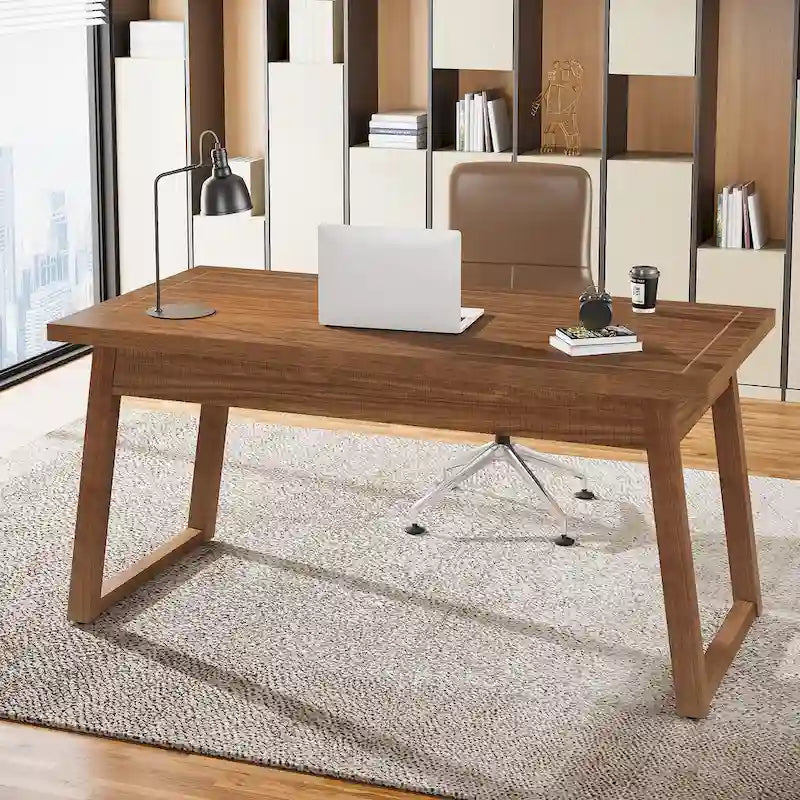 Scrivania per ufficio direzionale in legno massello con cassetto