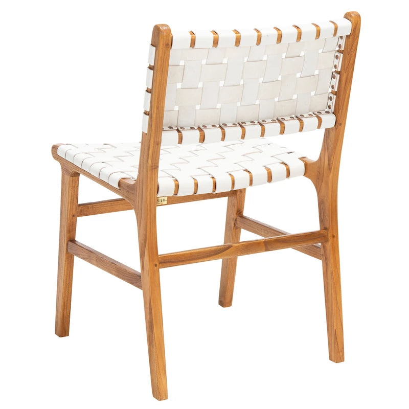 Sedia da pranzo in pelle intrecciata SAFAVIEH Hildred - Cognac / Naturale - 20Wx22Dx33H
